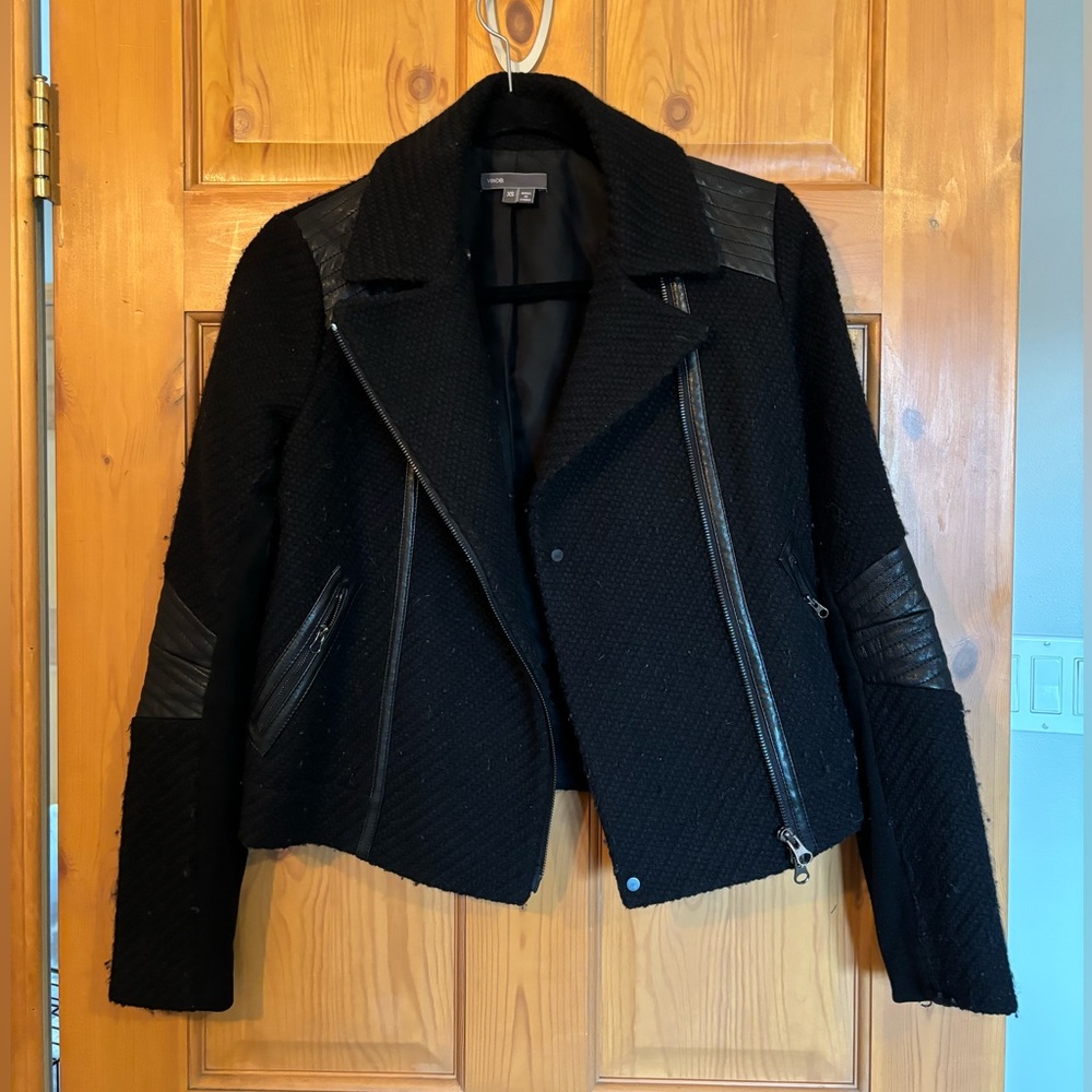 Vince Wool Blend/Leather Jacket
